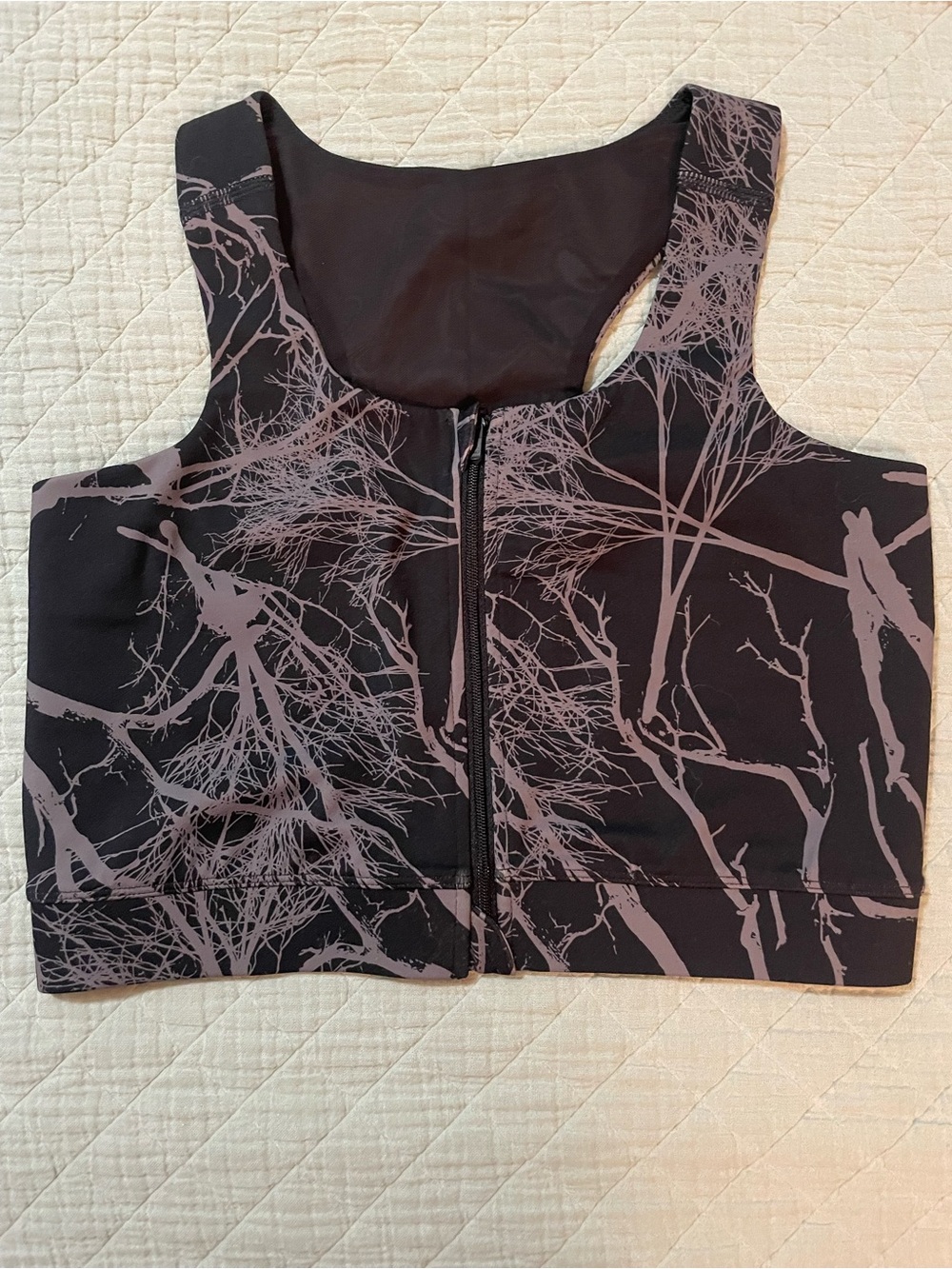 TomboyX Full Zip Bra Racerback Crop top Back To Roots - Picture 2 of 8